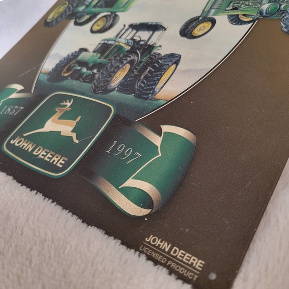 VTG John Deere 'Celebrating 160 Years' 1837-1997 Tractors Tin Metal Sign✨️13x16 - Picture 4 of 12